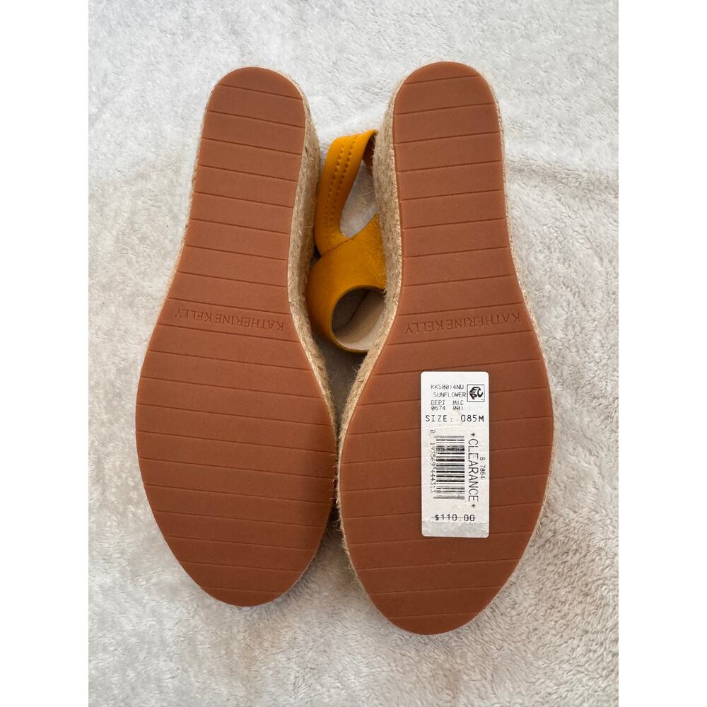 Katherine Kelly Women's Yellow Sunflower ORLA Sandy Wedges Heel Sandals Size 8.5 - Picture 4 of 6